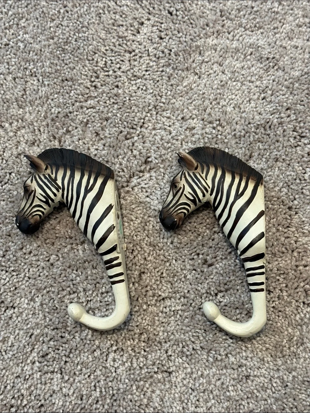 Hobby Lobby Zebra Head Wall Hooks in Black and White